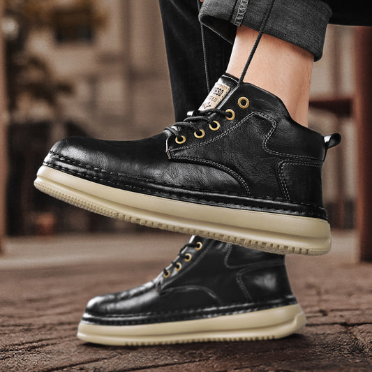 Retro Mid-Top Men's Casual Boots – Stylish, Comfortable Footwear for Everyday Wear