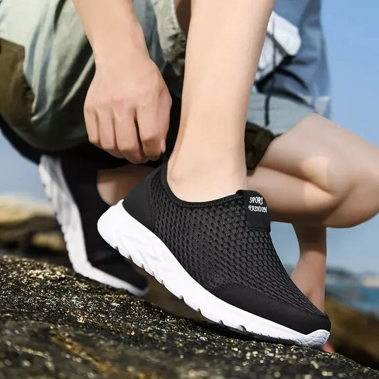 SUBMM HZ150 Men's Soft Mesh Loafers – Lightweight, Lazy Slip-On Walking Sneakers for Couples