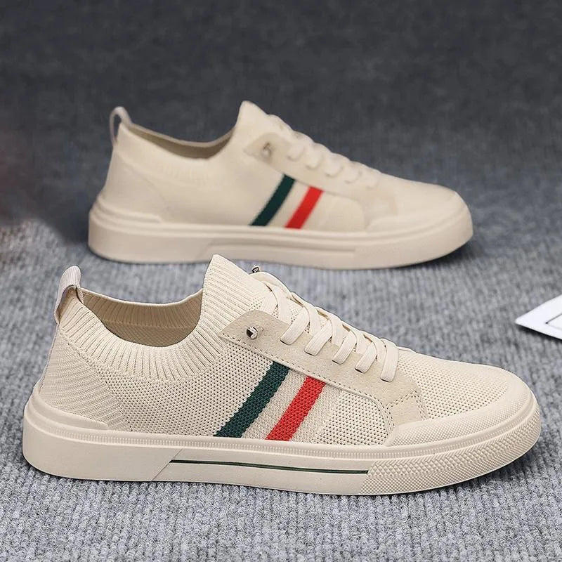 Men's Fashion Round Toe Walking Shoes – PU Upper, Anti-Slip, Lace-Up Casual Sneakers