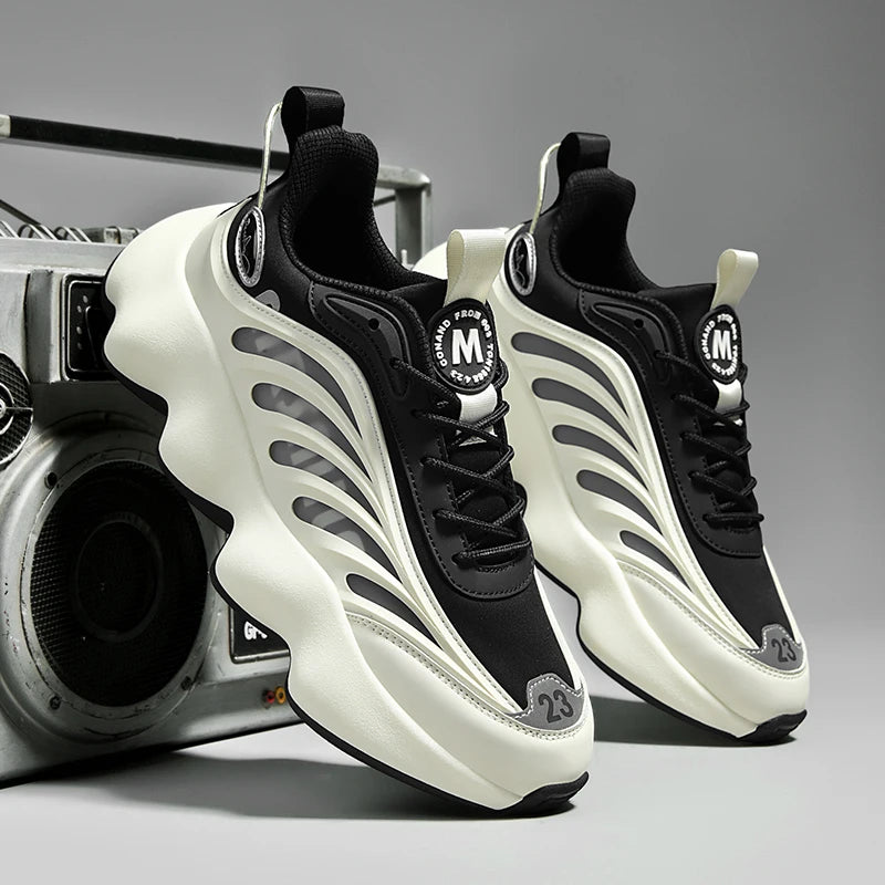 Men's Luxury Breathable Sneakers – Lace-Up, Anti-Odor, Casual Trainer Running Shoes