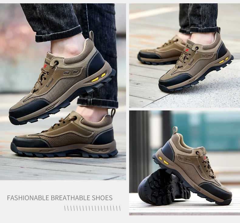 Men's Anti-Piercing Work Safety Boots – Puncture-Proof, Lace-Up, Protective Summer Shoes
