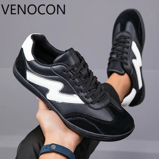 VENOCON Men's Wide Ball Extra Light Toe Box Nose Feet Minimalist Barefoot Leather Shoes Sneakers Footwear For Men Woman