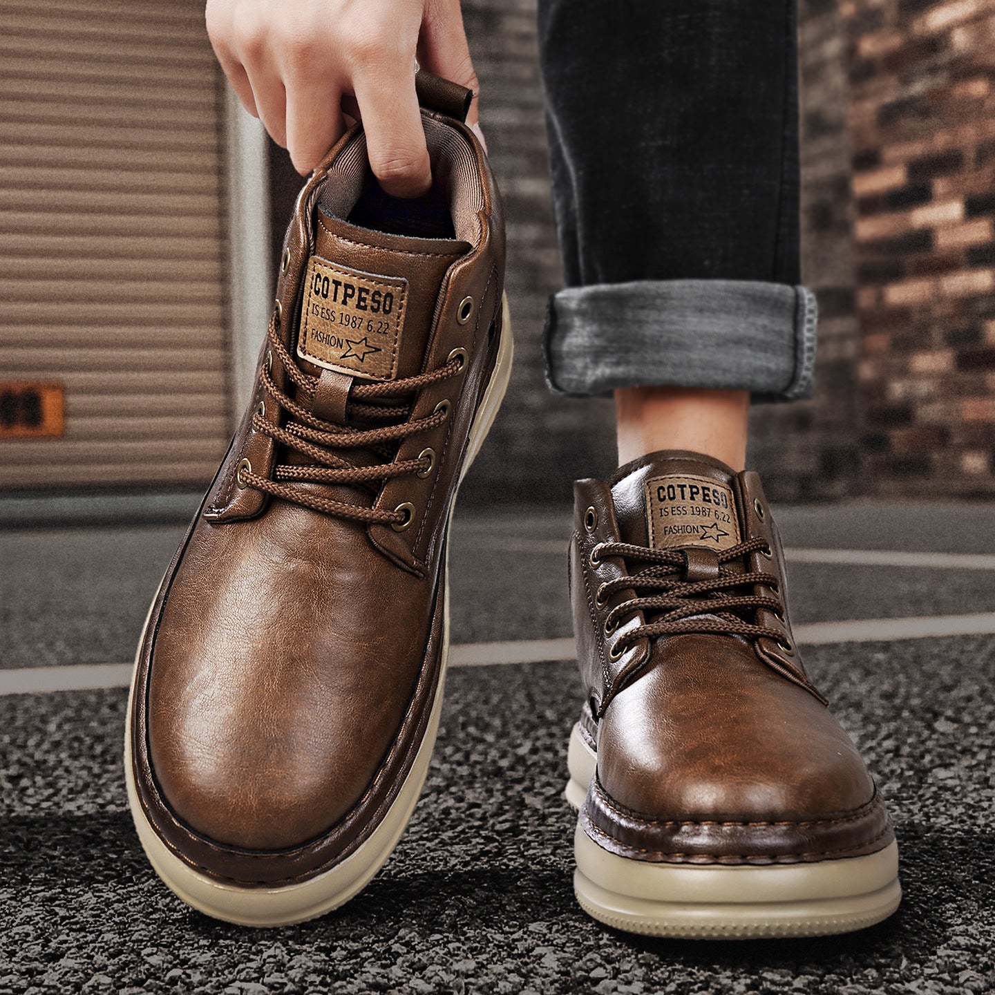 Retro Mid-Top Men's Casual Boots – Stylish, Comfortable Footwear for Everyday Wear