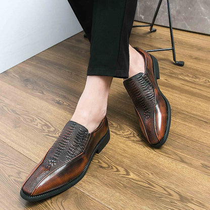 Trendy Retro British Style Slip-On Leather Loafers