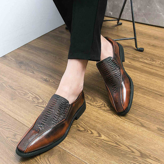 Trendy Retro British Style Slip-On Leather Loafers