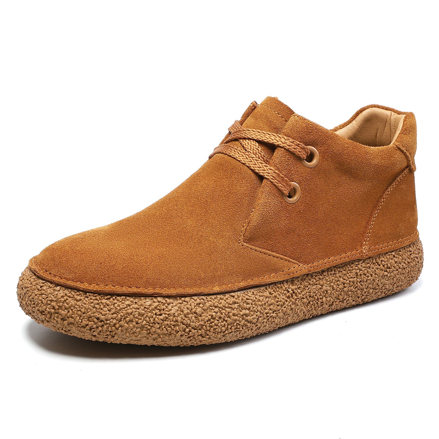 Matte Suede Mid-Top Sneakers for Men | Martin Boots Casual Leather Shoes with Thick Sole | Trendy Comfortable Footwear