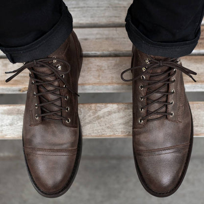 Men's Retro Round-Toe Work Boots – Durable, Stylish Classic Footwear for Everyday Wear
