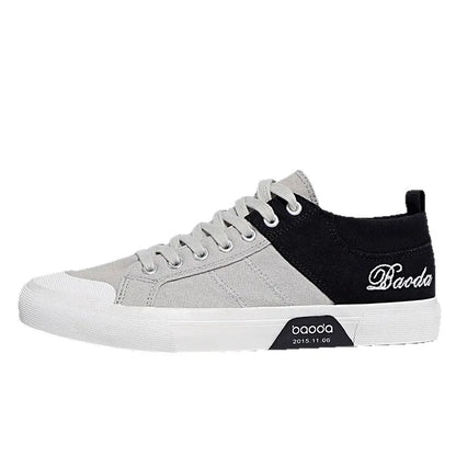 Men's Low Top Canvas Sneakers – Breathable, Lightweight, Anti-Slip Flat Walking Shoes