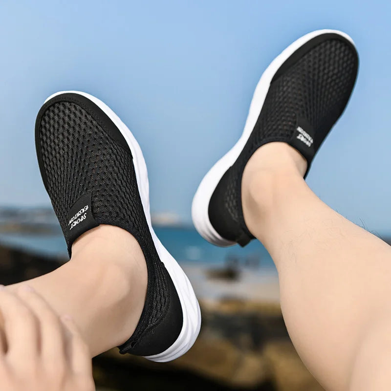 Men's Lightweight Breathable Mesh Sneakers – Casual, Anti-Odor, Summer Running Shoes
