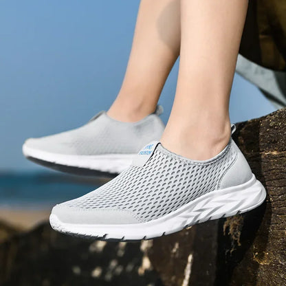 SUBMM HZ150 Men's Soft Mesh Loafers – Lightweight, Lazy Slip-On Walking Sneakers for Couples