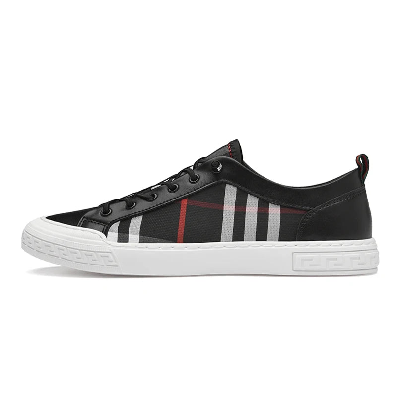 Men's Retro Skateboarding Loafers – Split Leather, Lace-Up, Low-Top Skate Shoes