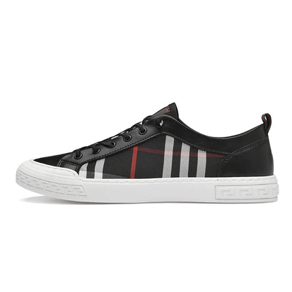 Men's Retro Skateboarding Loafers – Split Leather, Lace-Up, Low-Top Skate Shoes