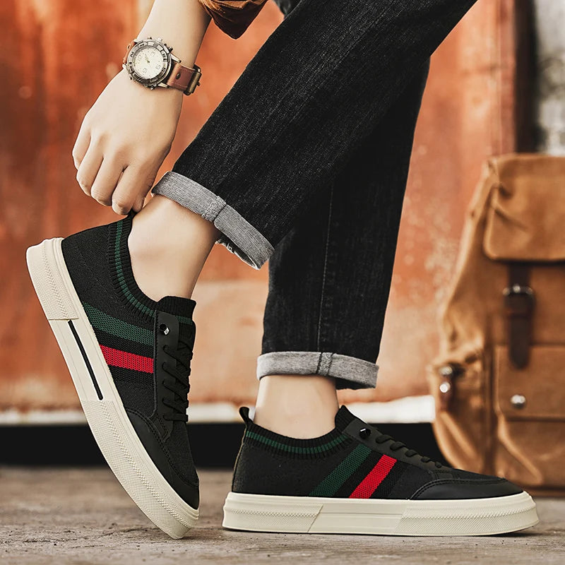 Men's Knitting Slip-On Sock Sneakers – Lightweight, Arch Support, All-Season Walking Shoes