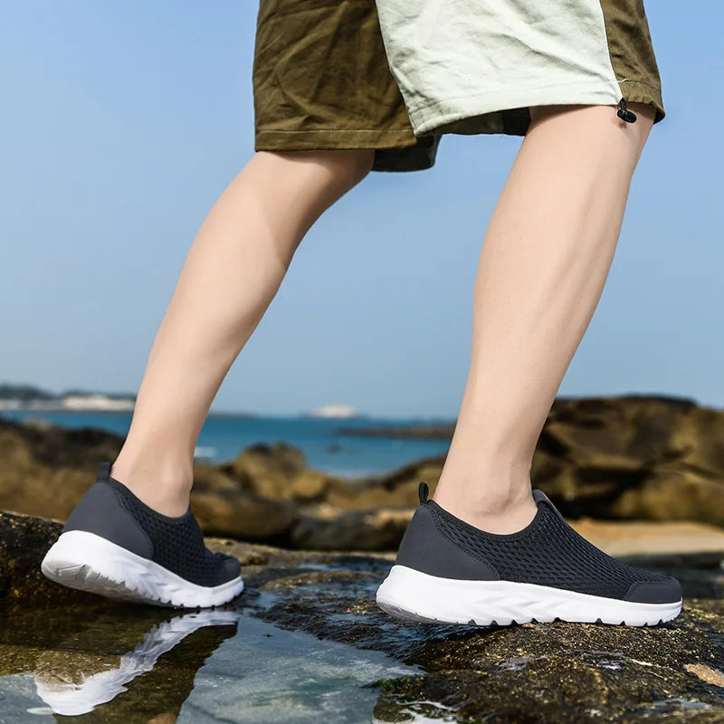 Men's Lightweight Breathable Mesh Sneakers – Casual, Anti-Odor, Summer Running Shoes