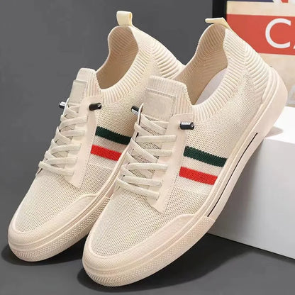 Men's Fashion Round Toe Walking Shoes – PU Upper, Anti-Slip, Lace-Up Casual Sneakers
