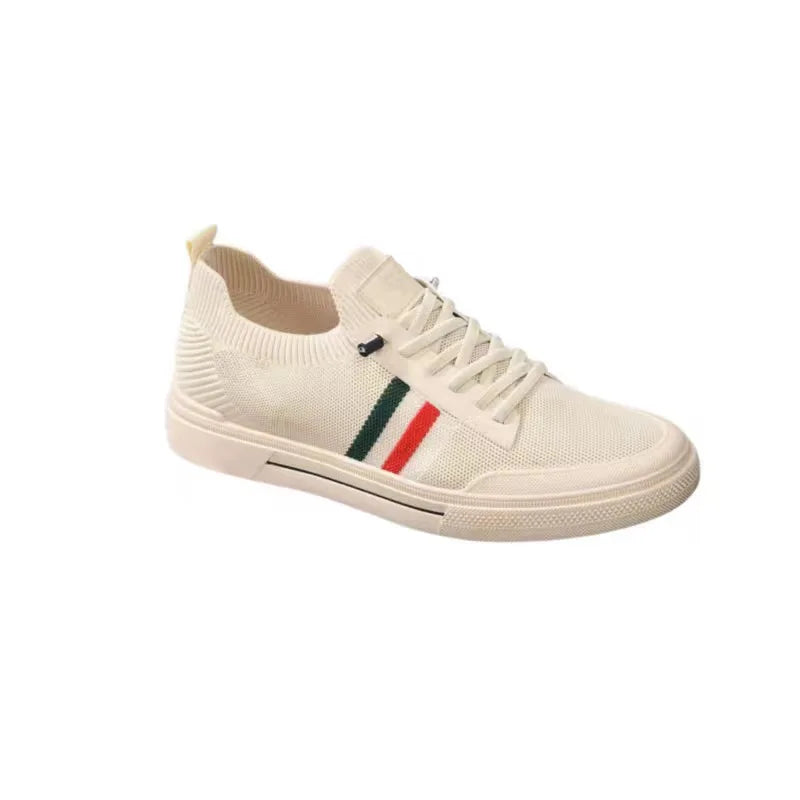 Men's Fashion Round Toe Walking Shoes – PU Upper, Anti-Slip, Lace-Up Casual Sneakers