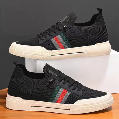 Men's Fashion Round Toe Walking Shoes – PU Upper, Anti-Slip, Lace-Up Casual Sneakers