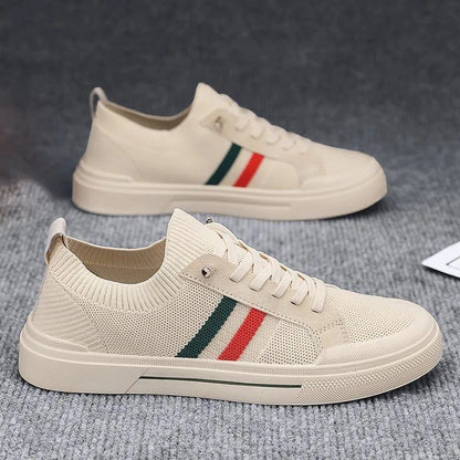 Men's Fashion Round Toe Walking Shoes – PU Upper, Anti-Slip, Lace-Up Casual Sneakers
