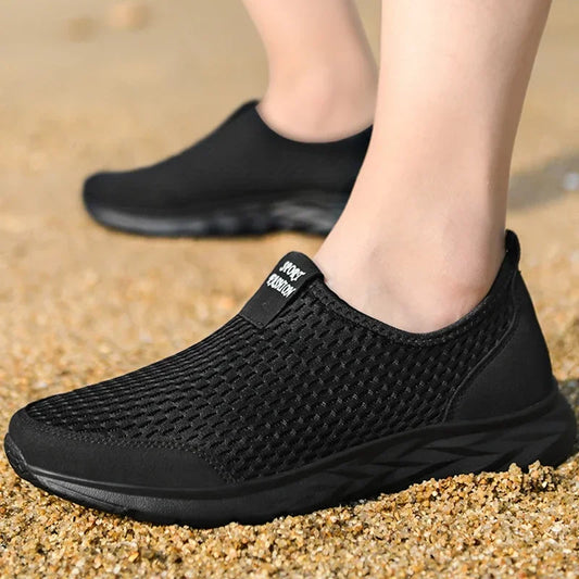 SUBMM HZ150 Men's Soft Mesh Loafers – Lightweight, Lazy Slip-On Walking Sneakers for Couples