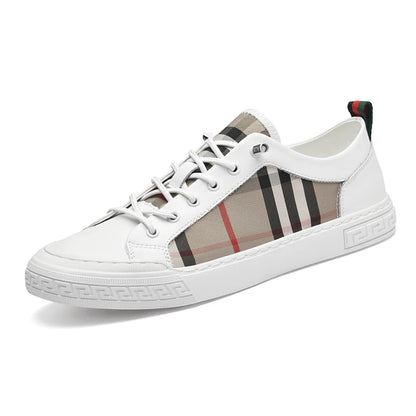 Men's Retro Skateboarding Loafers – Split Leather, Lace-Up, Low-Top Skate Shoes