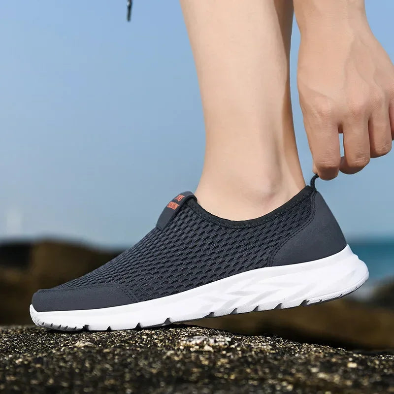 SUBMM HZ150 Men's Soft Mesh Loafers – Lightweight, Lazy Slip-On Walking Sneakers for Couples