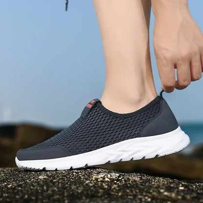 SUBMM HZ150 Men's Soft Mesh Loafers – Lightweight, Lazy Slip-On Walking Sneakers for Couples