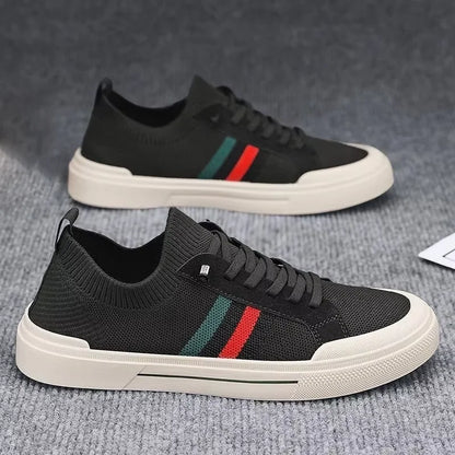 Men's Fashion Round Toe Walking Shoes – PU Upper, Anti-Slip, Lace-Up Casual Sneakers