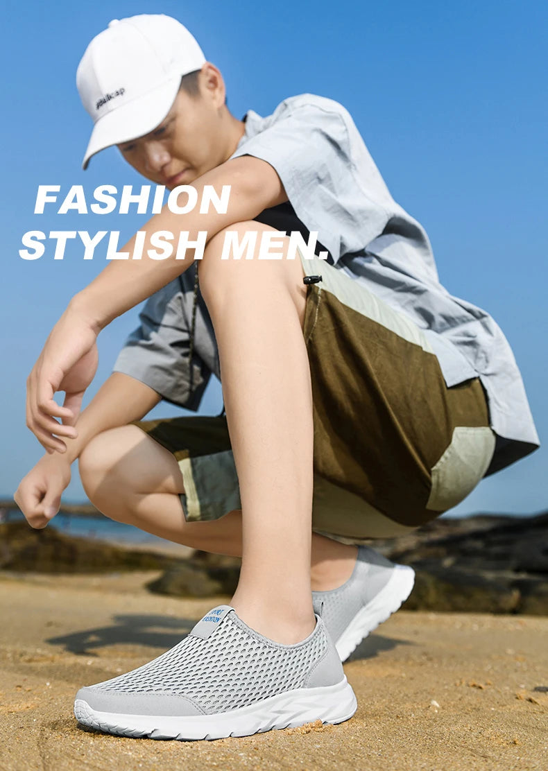 Men's Lightweight Breathable Mesh Sneakers – Casual, Anti-Odor, Summer Running Shoes