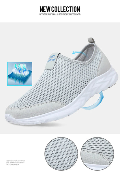 Men's Lightweight Breathable Mesh Sneakers – Casual, Anti-Odor, Summer Running Shoes