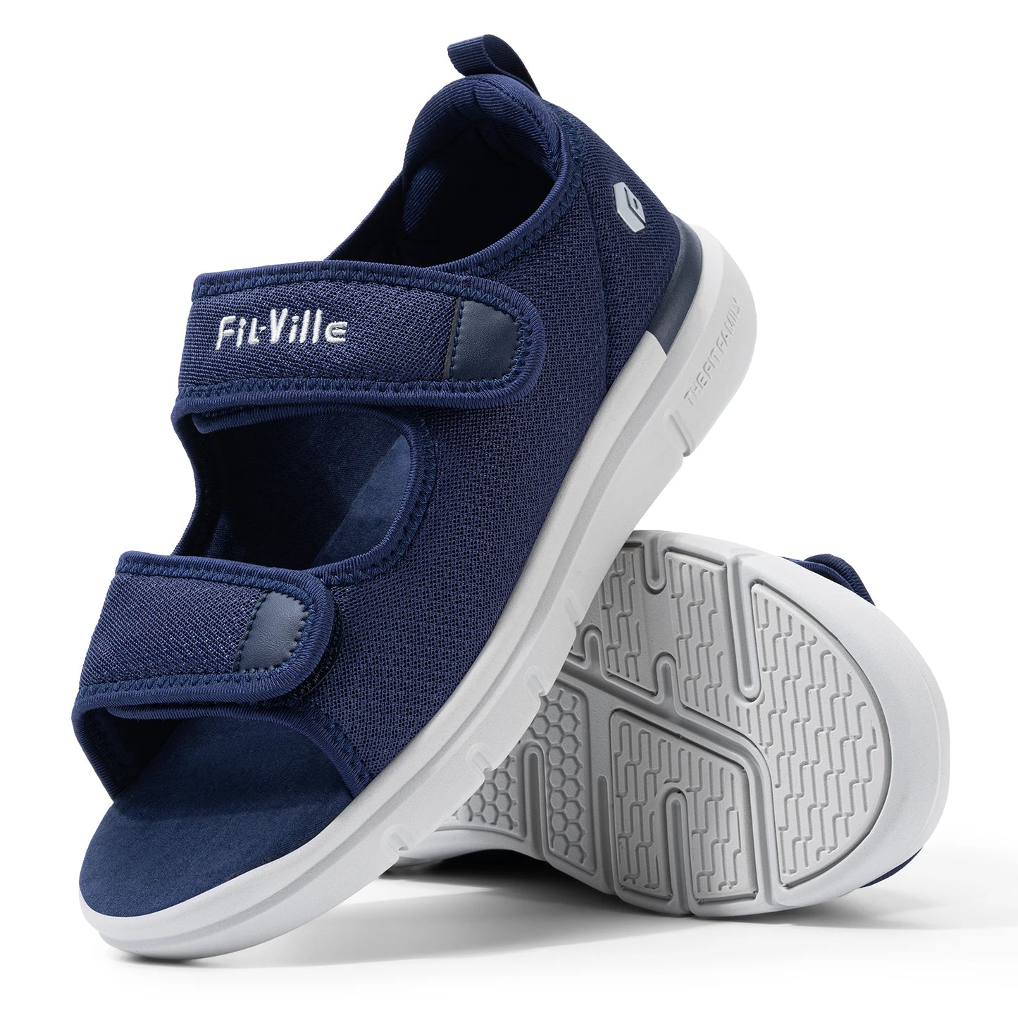 Fitville Men‘s Sandals Wide Diabetic Shoes for Men Beathable Beach Sandal with Arch Support Feet Pain Relief Plantar Adjustable