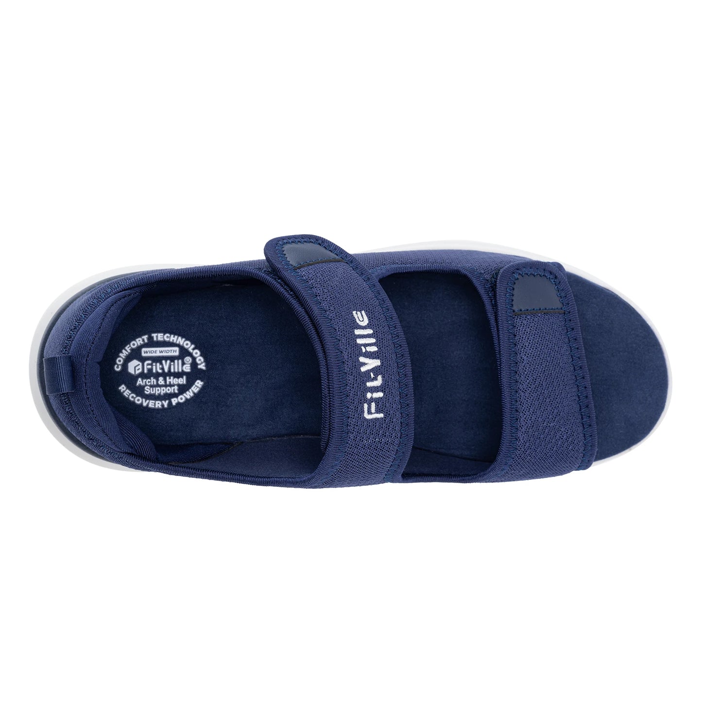FitVille Men's Wide Diabetic Recovery Sandals – Arch Support, Breathable, Adjustable Beach Shoes
