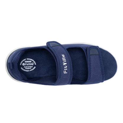 FitVille Men's Wide Diabetic Recovery Sandals – Arch Support, Breathable, Adjustable Beach Shoes
