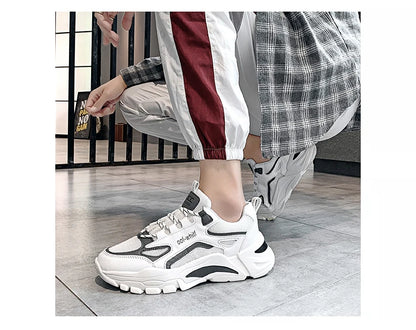 Men's Breathable Mesh Soft Sole Running Sneakers – Lace-Up, All-Season Comfort Walking Shoes