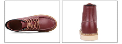 Men's Elevator Hidden Heel Boots – Height Increasing 6CM 8CM 10CM, Microfiber Leather, Warm Lining