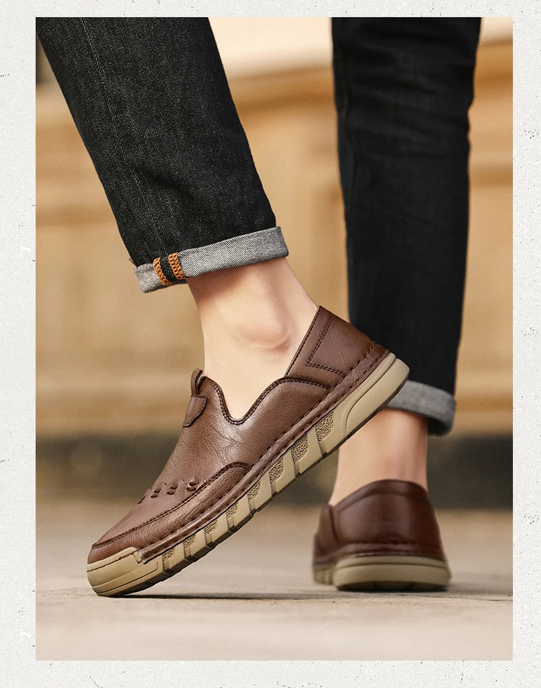 Italy Genuine Leather Luxury Loafers Moccasins – Breathable Slip-On Driving Shoes for Men