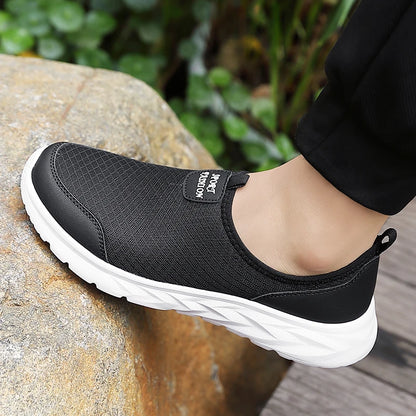 Men's Classic Breathable Mesh Slip-On Sneakers – Lightweight, Anti-Odor, Casual Running Shoes