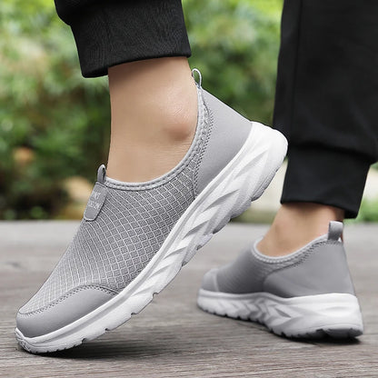 Men's Classic Breathable Mesh Slip-On Sneakers – Lightweight, Anti-Odor, Casual Running Shoes