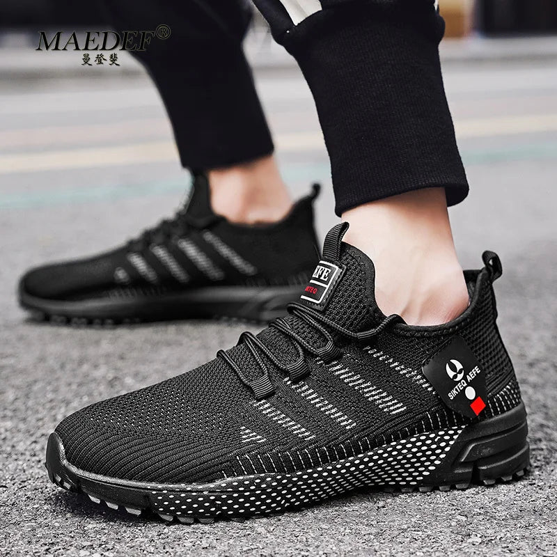 Men's Summer Tennis Lightweight Running Sneakers – Breathable Mesh, Anti-Odor, Massage Insole