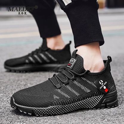 Men's Summer Tennis Lightweight Running Sneakers – Breathable Mesh, Anti-Odor, Massage Insole