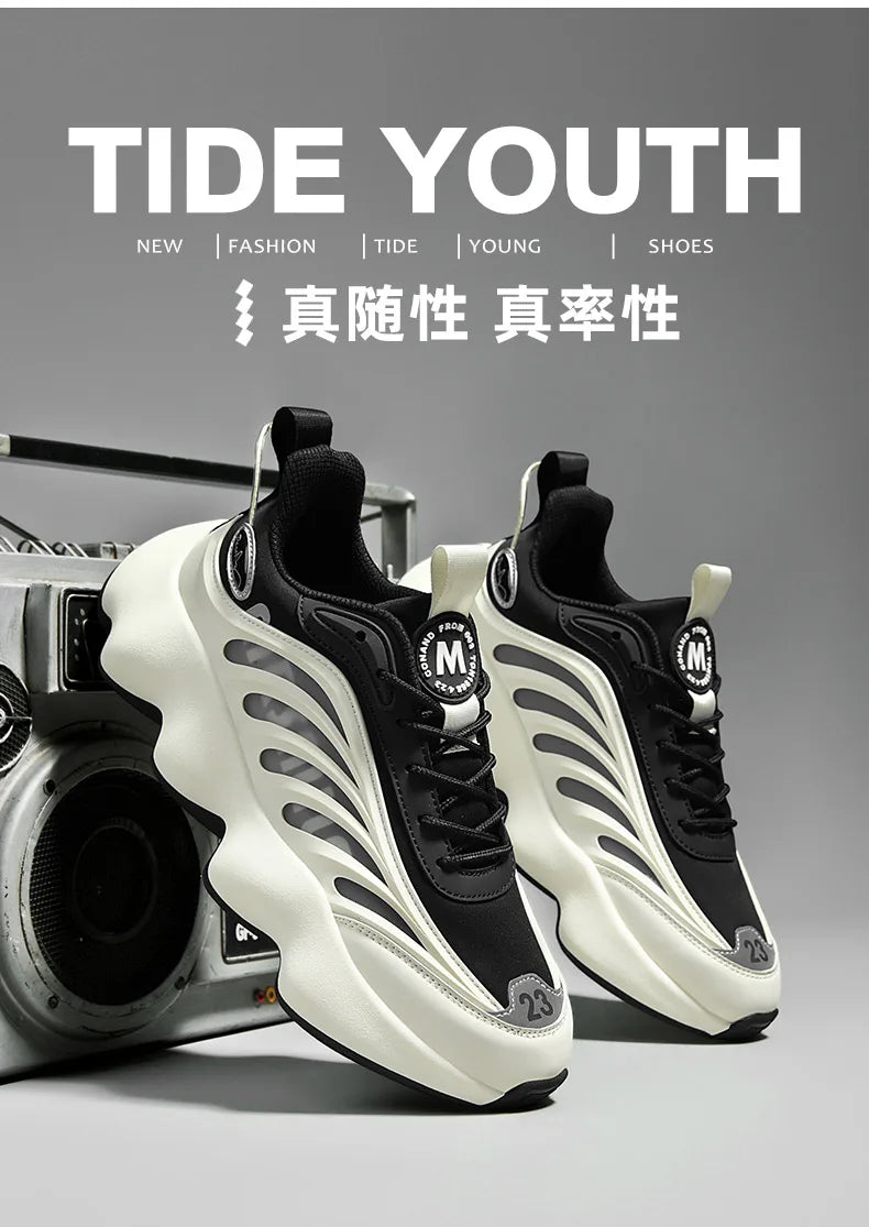 Men's Luxury Breathable Sneakers – Lace-Up, Anti-Odor, Casual Trainer Running Shoes