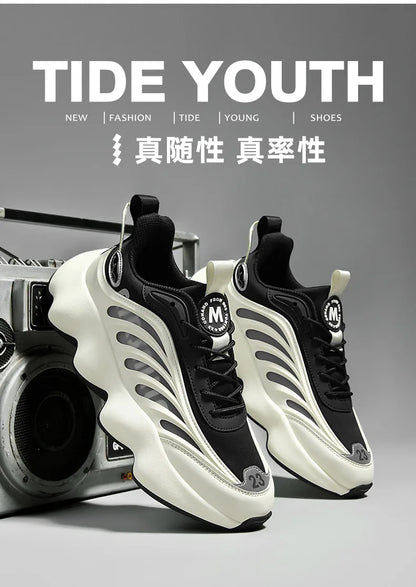 Men's Luxury Breathable Sneakers – Lace-Up, Anti-Odor, Casual Trainer Running Shoes