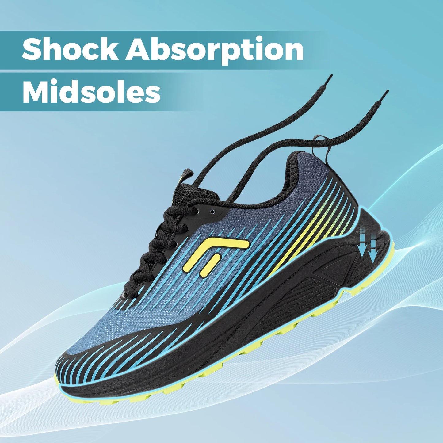 Fitville Trail Wide Running Shoes for Men – Breathable, Soft Cushioning, Foot Pain Relief