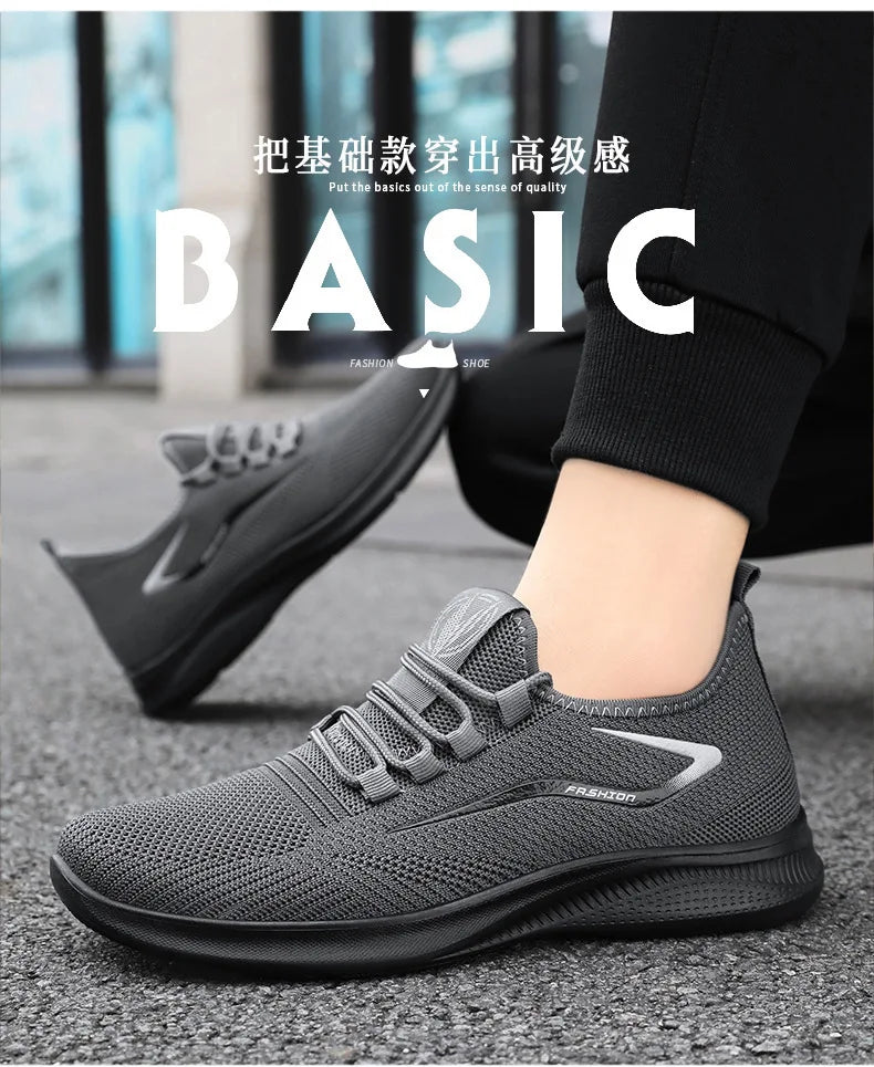 Sports Men's Shoes Breathable Casual Summer New Soft Soled Breathable Mesh Sneaker Non-slip Men's Summer Cheap Shoes Clearance