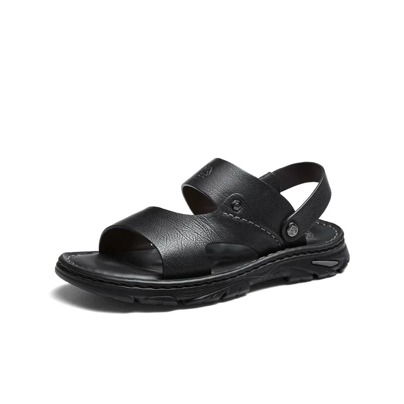Golden Camel Men's Classic Genuine Leather Sandals – Ankle-Wrap, Lightweight, Casual Outdoor