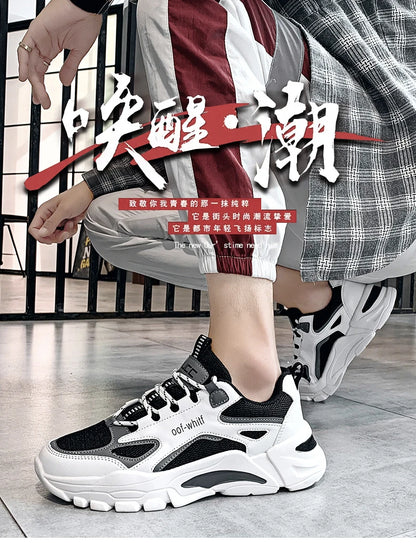 Men's Breathable Mesh Soft Sole Running Sneakers – Lace-Up, All-Season Comfort Walking Shoes