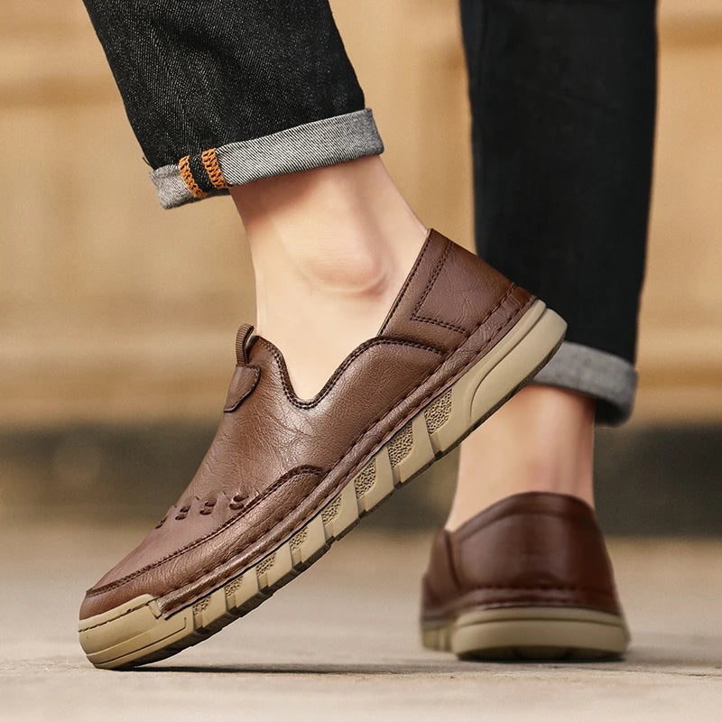 Italy Genuine Leather Luxury Loafers Moccasins – Breathable Slip-On Driving Shoes for Men