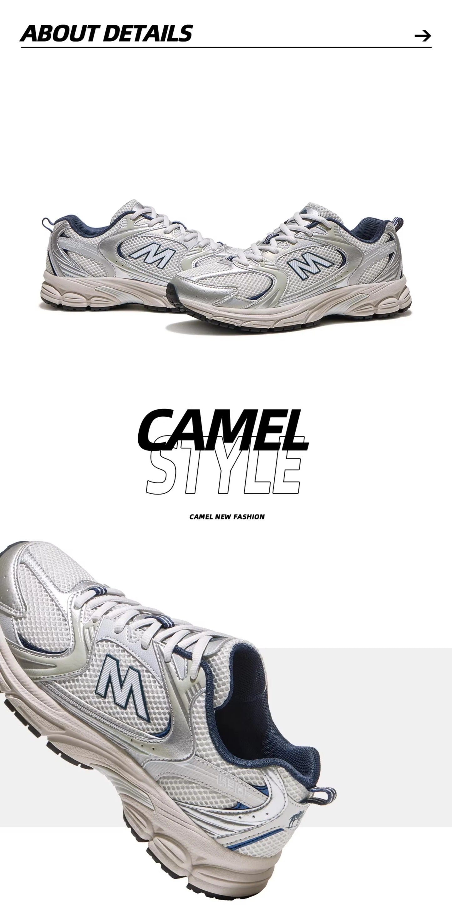 Golden Camel Men's All-Terrain Running Shoes – Cushioned, Breathable, Jogging & Trekking Sneakers