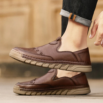 Italy Genuine Leather Luxury Loafers Moccasins – Breathable Slip-On Driving Shoes for Men