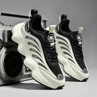 Men's Luxury Breathable Sneakers – Lace-Up, Anti-Odor, Casual Trainer Running Shoes