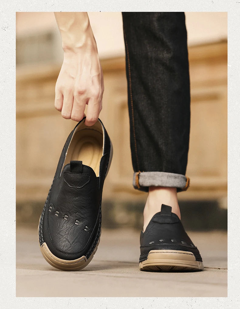 Italy Genuine Leather Luxury Loafers Moccasins – Breathable Slip-On Driving Shoes for Men